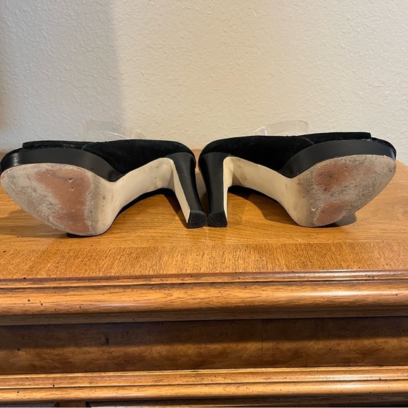 Steve Madden Black Suede Platform Heels  P-Rossi Size 7.5 - Picture 4 of 5